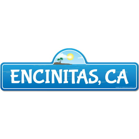 Encinitas, CA California Beach Street Sign | Indoor/Outdoor | Surfer, Ocean Lover, Décor For Beach House, Garages, Living Rooms, Bedroom | Signmission Personalized