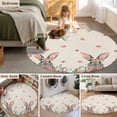 thumbnail image 5 of Round Area Rug 5 Ft, Bunny Easter Washable Non-Slip Circle Carpet for Living Room/Bedroom, Spring Floral Eucalyptus Leaves Rustic Low-Profile Runner Mats Collection Rugs for Indoor, 5 of 8
