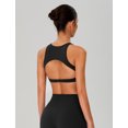thumbnail image 4 of IDOPIP Womens High Neck Sports Bra Removable Pads Cut Out Back Sleeveless Medium-impact for Workout Gym Yoga Pilates Athletic S Black, 4 of 6