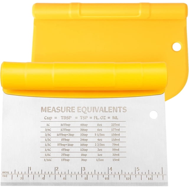 Jinsinto Dough Scraper, Plastic Pastry Cutter, Bread Dough Bowl Scraper, 6 inch, Yellow