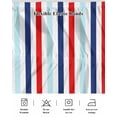 thumbnail image 5 of Red Blue Stripe Wrap Around Bed Skirts for Queen Bed 16" Drop,Bed Skirt with Adjustable Elastic Belt Dust Ruffle Bed Valance for Bedroom Gradient Geometric White Vertical Striped Bed Frame Cover, 5 of 7