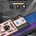 thumbnail image 3 of Compatible with Samsung Galaxy Note 20 5G Case,Samsung Note 20 Case with Screen Protector with Slide Camera Cover, 360°Rotation Ring Kickstand [Military Grade] Case for Galaxy Note 20, Rose Gold, 3 of 15