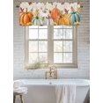 thumbnail image 6 of Fall Orange Green Pumpkin Valances for Windows Sunflower Maple Leaf Linen Kitchen Valance Curtain Rod Pocket Small Curtains for Cafe Bathroom Laundry Basement 60" x 18", 6 of 8