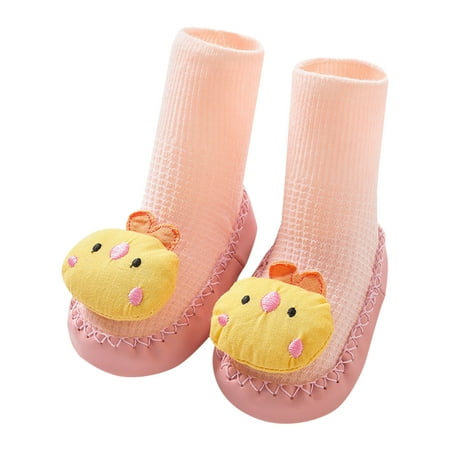 

Uuszgmr Baby Shoes For Boys Girls Boys And Girls Socks Shoes Toddler Floor Socks Shoes Cartoon Cute Outwear Pink.Size:6-12 Months