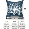 thumbnail image 6 of Nautical Coastal Throw Pillow Covers Set of 2 - Coral Starfish Wooden Themed Pillowcase 18x18 inch Blue Plank Home Decor for Sofa Bedroom Car Sea Plants Decorative Cushion Case, 6 of 6