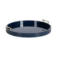 thumbnail image 5 of Kate And Laurel Lipton Modern Round Ottoman Tray, 22 Inch Diameter, Navy and Gold, Decorative Circle Coffee Table Tray for Living Room Decor or Large Serving Tray, 5 of 9