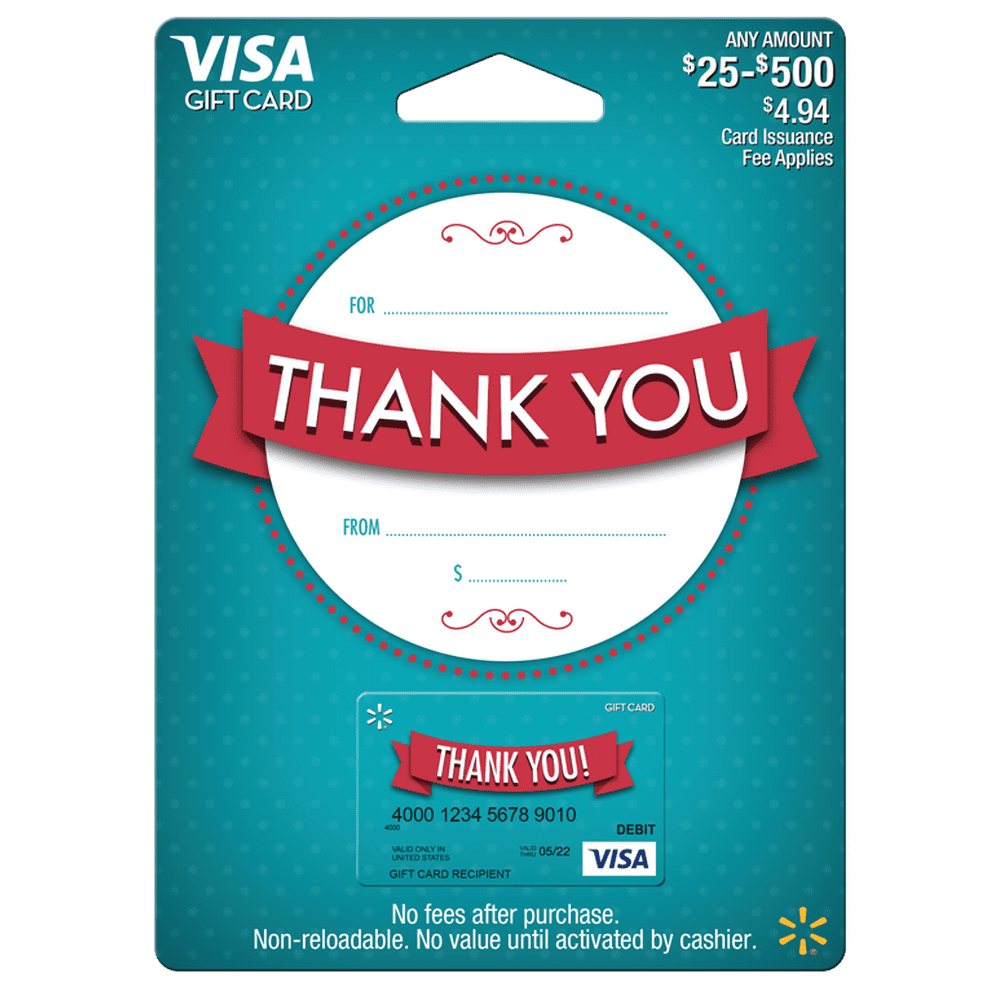Thank You Walmart Visa Gift Card