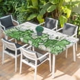 thumbnail image 2 of St. Patrick's Table Cloths for 3 Foot Rectangle Tables, Luck Shamrock Eucalyptus Leaves Flowers Grey Wooden Patio Waterproof Elastic Fitted Tablecloths, Washable Rectangular Table Cover for Camping, 2 of 8