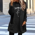 thumbnail image 6 of WXLWZYWL Womens Fuzzy Fleece Pullover Sweatshirt Long Sleeve Crew Neck Loose Fit Tunic Tops with Pockets Fall Winter Warm Tops, 6 of 6