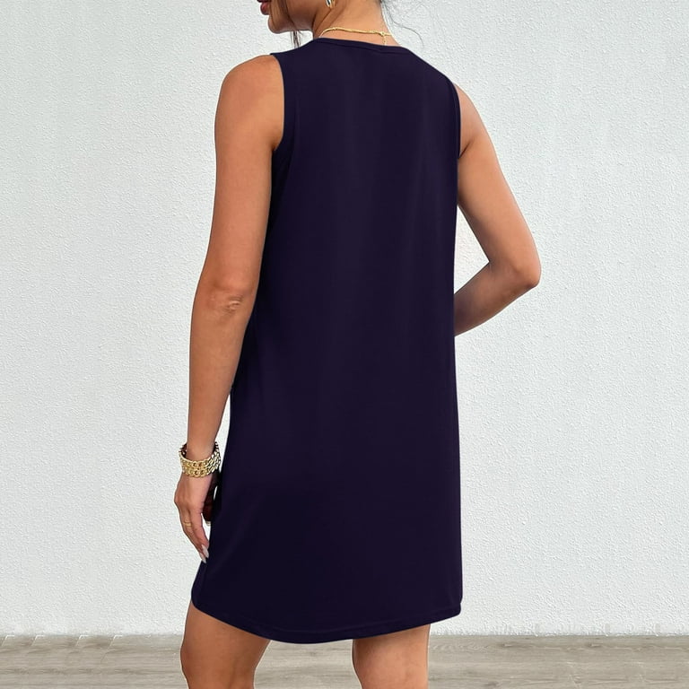 Fsqjgq Summer Dress Graduation Dress Spring Outfits for Women Sleeveless  Mini Tank Dress Casual Workout Sport Tennis Athletic with 2 Pockets Dress  Plus Size Women's Summer Casual Boho Dress S - Walmart.com