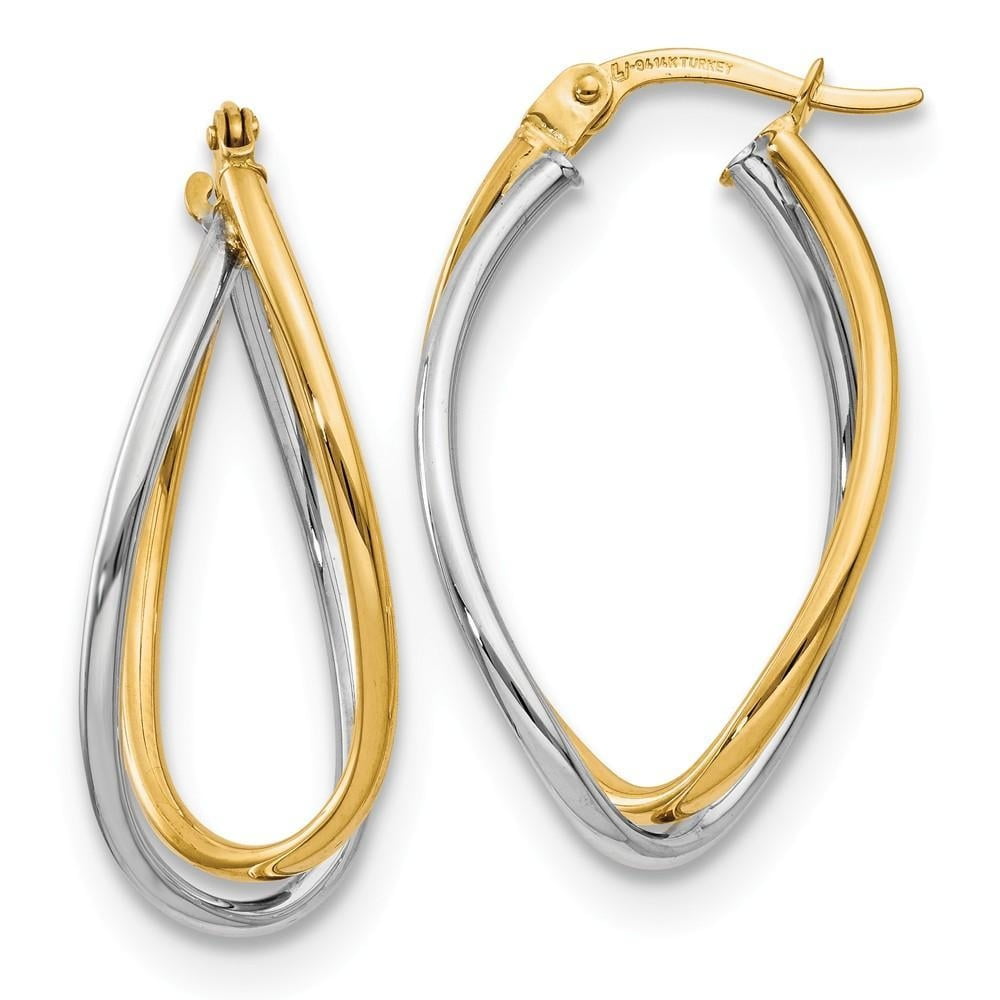 Couture Jewelers - 14K Two-tone Polished Fancy Earrings - Walmart.com ...