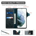 thumbnail image 2 of Galaxy S22 Case,Luxury Leather Retro Magnetic Card Holder Wallet Case Shockproof Rubber Hybrid Kickstand Cover with Strap for Samsung Galaxy S22 5G,Blue, 2 of 5