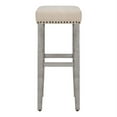 thumbnail image 4 of 29" Upholstered Saddle Seat Bar Stool (Set of 2) in Beige, 4 of 5