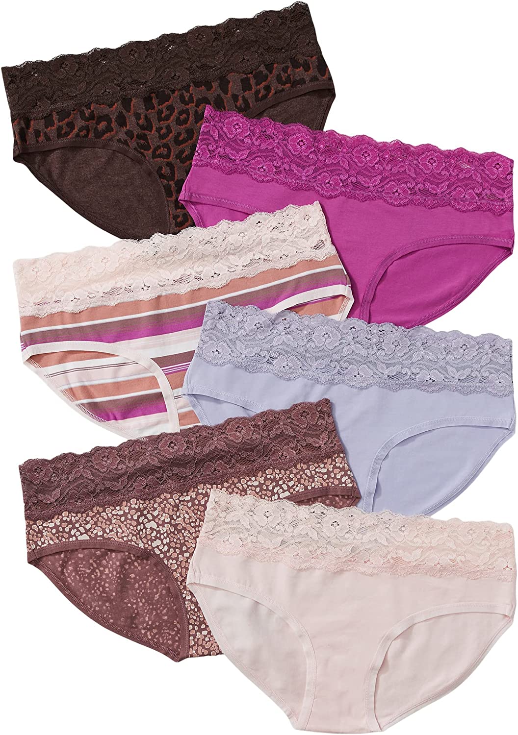 Pact Organic Cotton LaceWaist Brief 6Pack