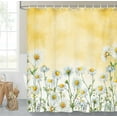 thumbnail image 3 of Yellow Daisy Shower Curtain Set Floral Fabric Bath Curtains Rustic Farmhouse Boho Style White Daisy with 12 Hooks Bring Country Charm and to Your Bathroom (70"x70) for a Fresh and Inviting Look, 3 of 6