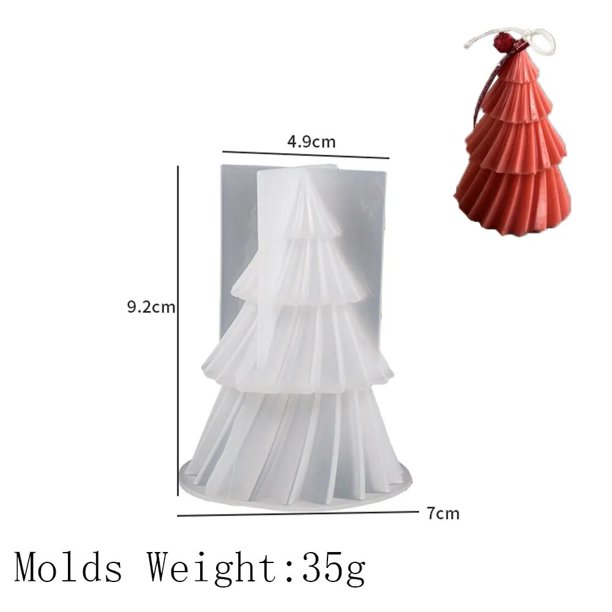 Molde de silicona de árbol de Navidad 3D, Kit de fabricación de velas de Navidad DIY, jabón hecho a mano, yeso, resina, herramientas para hornear, regalos de vacaciones