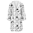 thumbnail image 4 of Women's Fleece Plush Robe Long Warm Plush Bathrobe Loungewear Jacket Printed Comfort Robe, 4 of 5