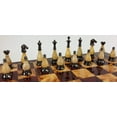 thumbnail image 4 of Brass Metal Black Chrome  Black W/ Wood Inserts Staunton Chess Men Set NO Board, 4 of 4