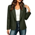 thumbnail image 4 of Women's Casual Lapel Blazer Long Sleeve Single Button Lightweight Work office Blazer Jacket with Pockets Spring Fall Daily Business Outfit Green, 4 of 7