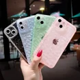 thumbnail image 3 of Funda de teléfono con patrón de diamantes con purpurina de cristal para iPhone 15, 14, 13, 12, 11 Pro Max, X, XR, XS Max, transparente, a prueba de golpes, suave, 3 of 4