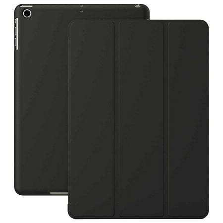 khomo - ipad 2 3 and 4 generation case - dual series - super slim black cover with rubberized back and smart auto wake sleep feature for apple ipad 2, 3rd and