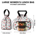 thumbnail image 5 of Pioneer Flower Floral Print Pattern Drawstring Lunch Bag Women - Drawstring Lunch Bag Insulated for Work Office - Stain-Resistant Large Lunchbags for Women with Multi-Pockets, 5 of 6