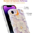 thumbnail image 4 of Case for iPhone 16e, Colorful Retro Oil Painting Flower Laser Glossy Pattern Cute Curly Wave Edge Exquisite Phone Cover Stylish Durable TPU Protective Case for Girl Women - Light Purple, 4 of 18
