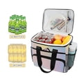 thumbnail image 2 of FORMRS Insulated Cooler Bag 24 Cans Capacity Soft Leakproof Lunch Box with Side Pockets, Pink Wavy Striped, 2 of 7
