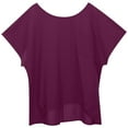 thumbnail image 2 of Batwing Sleeve Tops for Women Summer Casual Cotton Linen Lightweight Short Sleeve Crewneck Oversized T Shirts, 2 of 7