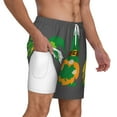 thumbnail image 3 of Goofa Spring St Patrick’S Day Irish Gnomes Printed Men's Swim Trunks Board Shorts Quick Dry Mens Swimming Trunks with Compression Liner,Breathable Fit Hawaii Beach Shorts-X-Large, 3 of 9