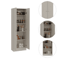 thumbnail image 3 of Multistorage Cabinet, Double Door, Five Shelves Light Oak / Black, 3 of 9