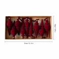 thumbnail image 2 of Vintage Victorian Christmas Tree Decorations, 9Pcs Burgundy Velvet Finial Ornaments with Gold Caps, Luxury Flocked Xmas Tree Ornaments for Holiday Mantel Party Home Decor, Red & Gold, 7 Inch, 2 of 4