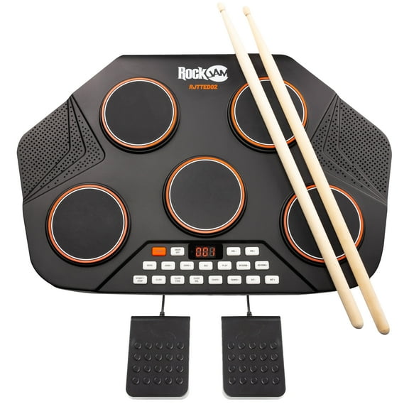 RockJam Tabletop 5 Pad Electronic MIDI Bluetooth Drum Kit
