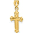 thumbnail image 6 of 14K Yellow Gold Fleur De Lis Hollow Cross Charm (23 X 11) Made In Indonesia c3637, 6 of 6