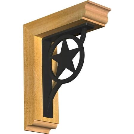 

4 W x 11 1/2 D x 14 H Austin Traditional Ironcrest Rough Sawn Bracket Western Red Cedar (1 1/2 W x 7 1/2 D x 10 H Iron Bracket)