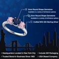 thumbnail image 2 of Gem Stone King 925 Sterling Silver Blue Sapphire and Pink Lab Grown Diamond Engagement Ring for Women | 2.10 Cttw | Round 6MM | Gemstone September Birthstone | Size 8, 2 of 6