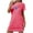 Hot Pink, variant on Wancir Women's Soft Floral Print Lounge Dress, Plus Size Short Round Neck Nightdress