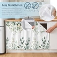 thumbnail image 5 of Teal Eucalyptus Leaves Sink Skirt 11"W x 13"L,Dustproof Under Sink Curtain Skirt for Bathroom Kitchen,Summer Botanical Spring Weeping Adhesive Short Curtain Vanity Cover for Laundry Closet Shoe Rack, 5 of 8