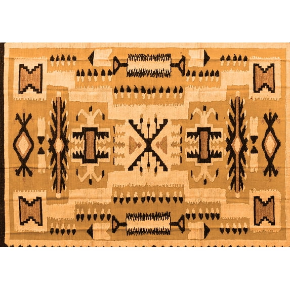 Ahgly Company Indoor Rectangle Southwestern Orange Country Area Rugs, 8' x 12'