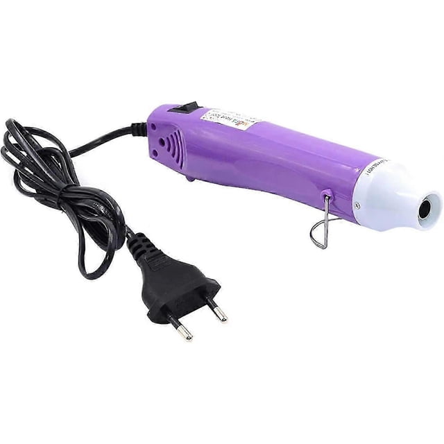Mini Electric Heat Gun 300W Mini Shrink Heat Tool Embossing Heat Tool Mini Heat Gun DIY Tool (Purple