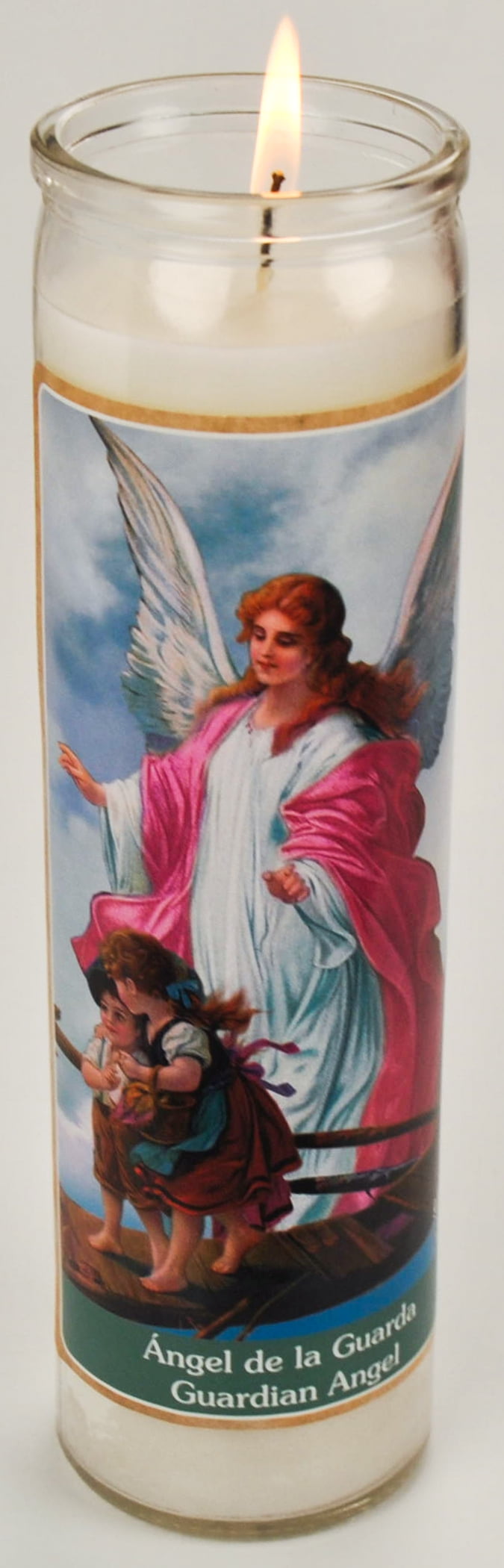 (2 pack) Prayer Candle Guardian White Wax, 8 Inch