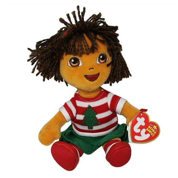 Ty Beanie Baby: Dora the Explorer - Merry Christmas | Stuffed Animal | MWMT