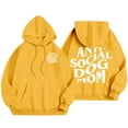 thumbnail image 6 of Hpapadks Womens Hoodies Funny Social Dog Mom Print Long Sleeve Loose Hooded Top for Dog Lovers Sweatshirt for Women Yellow XL, 6 of 6