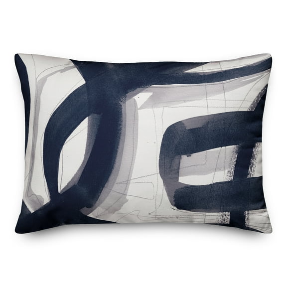 Creative Products Blue Abstract Brushstrokes 14x20 Indoor / Outdoor Pillow