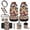 Hippie Flower, variant on HUIACONG 12 Pcs Crushed Flower Interior Covers for Cars Front Car Seat Protector Steering Wheel Cover Car Seat Belt Pad Rearview Mirror Cover Cup Coasters All Season