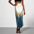 thumbnail image 2 of Levmjia Womens Midi Skirt Printed High Waist Elastic Waist Slim Fit Casual Skirt Soft Breathable Stylish For Daily Dating Party Vacation Spring Summer Wear, 2 of 7
