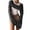 Black, variant on Womens Cover Up Women's European and American Cutout Knitwear Solid Color Crew Neck Long Sleeve Knitwear Blouse L