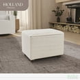 thumbnail image 2 of Evolur Holland Upholstered Ottoman, Modern Design In Thunder, 2 of 6