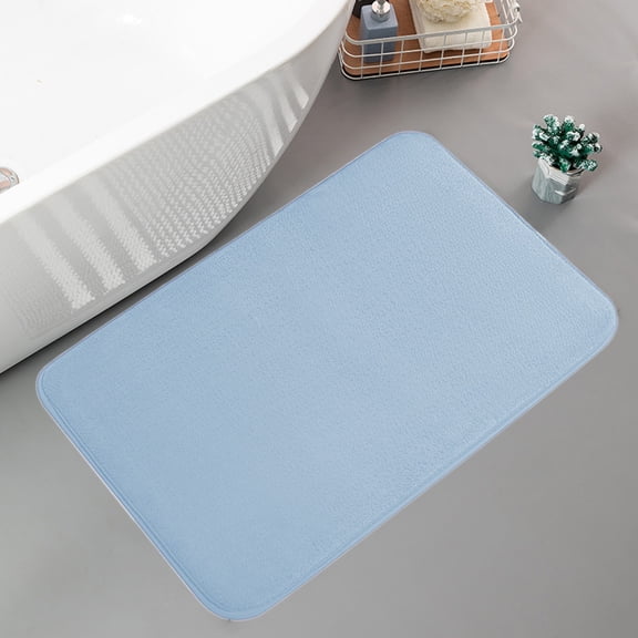 PEONAVET Bathroom Rugs, Soft Plush Bath Mat for Bathroom, Non-Slip Velvet Absorbent Washable Carpet for Floor Tub Shower Home Decor(Blue)