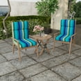 thumbnail image 2 of Jordan Manufacturing 44" x 22" Islip Teal Stripe Teal Stripe Rectangular Outdoor Chair Cushion with Ties and Hanger Loop, 2 of 13